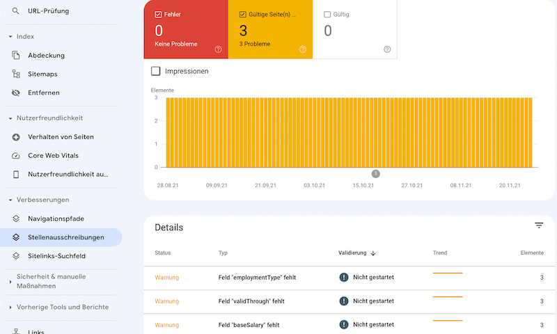 Search Console: Menü Verbesserungen