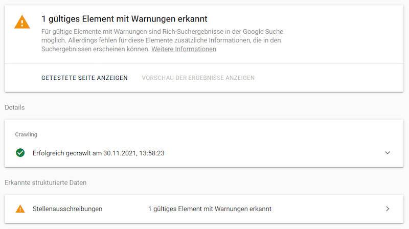 Google for Jobs testen