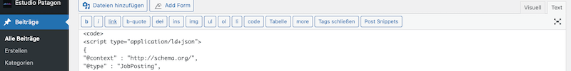 Google for Jobs in WordPress einbinden