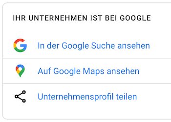 IHR UNTERNEHMEN IST BEI GOOGLE
