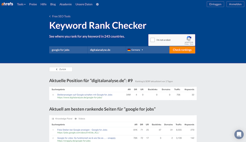 Ahrefs Keyword Rank-Checker