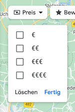 Google Maps Preisklasse