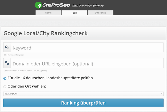 OneProSeo Local Ranking Check
