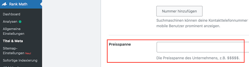 Rankmath Preisspanne