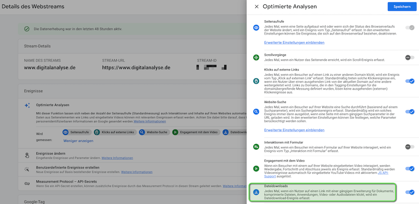 GA4 Verwaltung