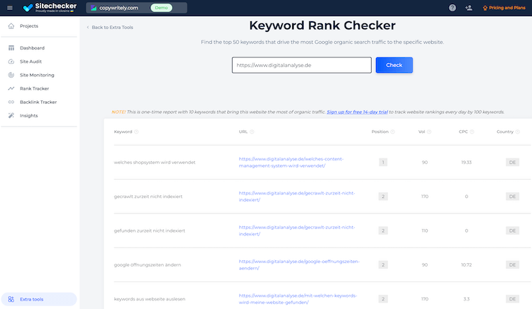 Keyword Rank Checker