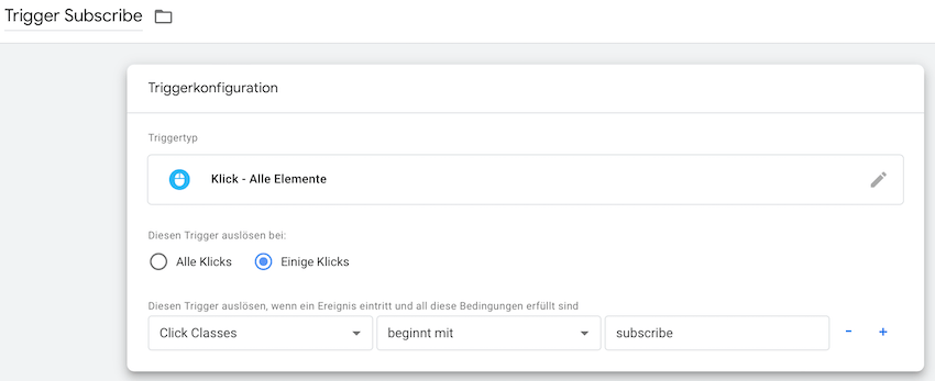 Eingerichteter Trigger