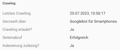 Crawling in der GSC