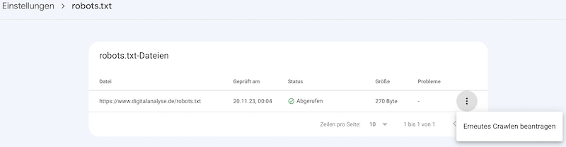 In der GSC die robots.txt erneut crawlen.